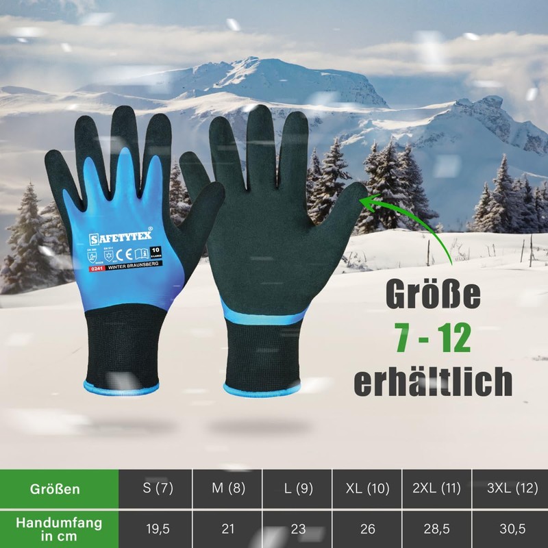 Safetytex Winter Work Gloves - Waterproof Lined - Cold Protection