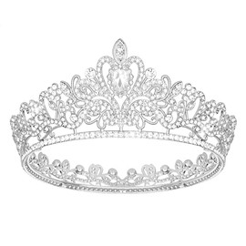 Jaciya Tiara for Women & Girls - Silver Wedding Hair Piece and Birthday Princess Accessories
