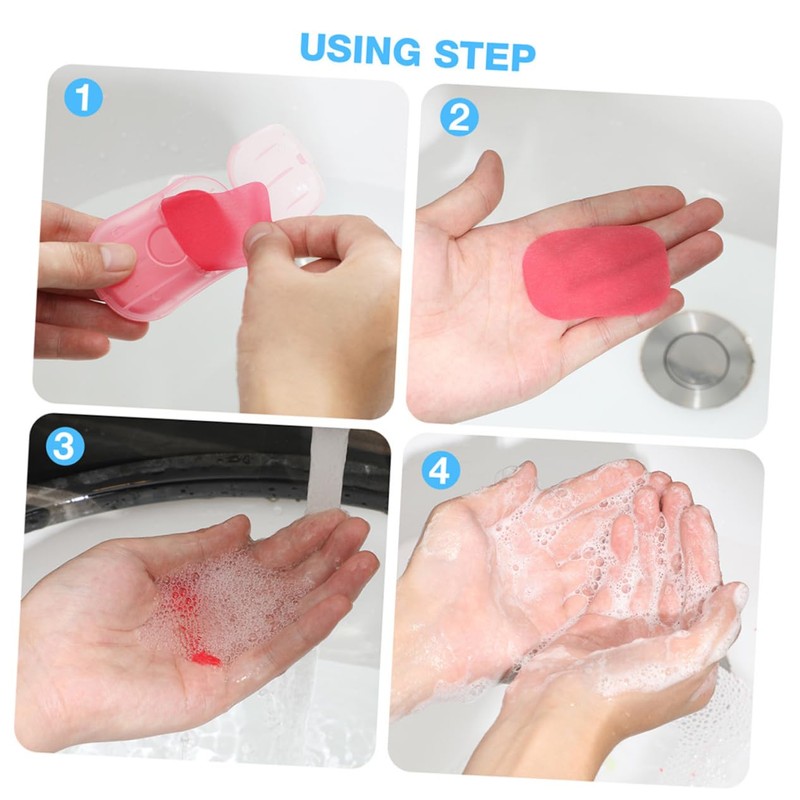 WOONEKY Portable Travel Soap Sheets Material No Odor Compact Light