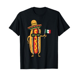 Hotdog Mexican Flag Funny Cinco De Mayo Food Men Women Kids T-Shirt