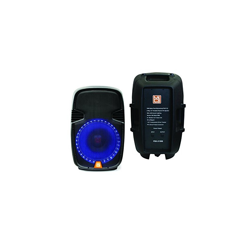 Mr. Dj PBX2159S 12" 2-Way Portable Pasive Speaker with LED