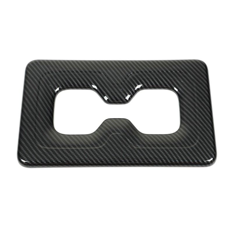 Rear Water Cup Holder Frame Cover Trim Carbon Fiber Look