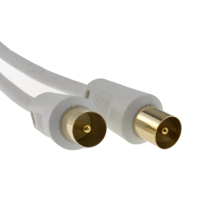 kenable RF TV Freeview Plug to Plug White Aerial Lead
