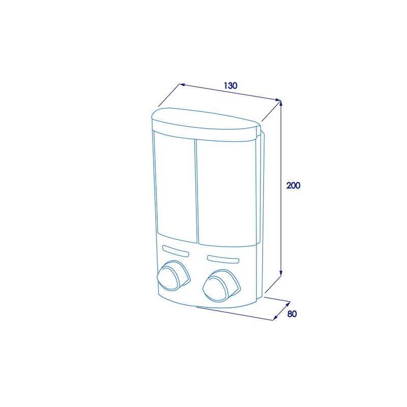 Croydex Double Soap Dispenser, Shower Dispenser Wall Mounted, Lifts Off