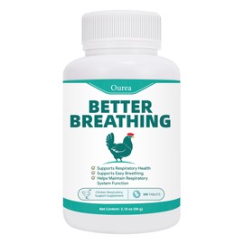 Chicken Breathing Supplement, Poultry Respiratory Aid Pills for All Breeds & Ages of Chickens - Support Wheezing, Coughing, Rapid Breathing, Lung Health - Gentle, Natural Formula - 300 Tablets