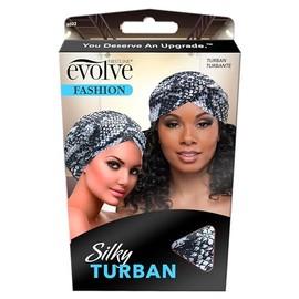 Evolve Silky Turban - Silver Animal Print