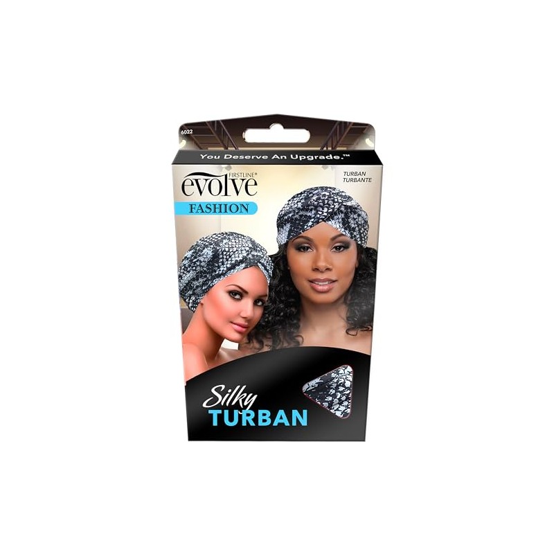 Evolve Silky Turban - Silver Animal Print