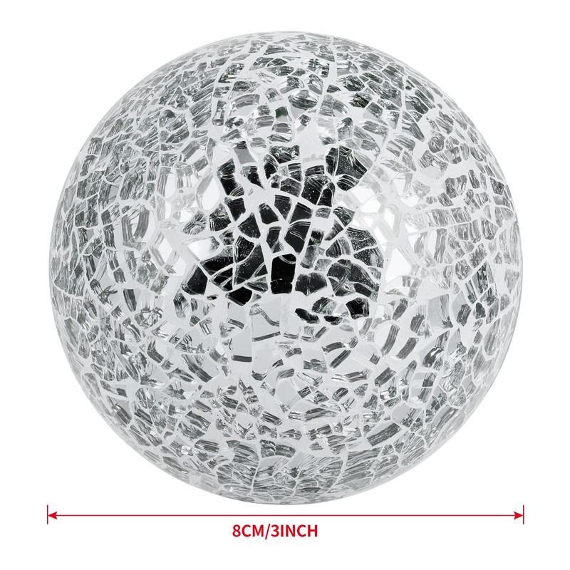 MDLUU 6 Pcs Mosaic Sphere Balls-Diameter 3 in, Decorative Orbs,