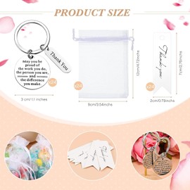 24 Pcs Employee Appreciation Gifts Thank You Gifts Graduation White Organza Bags with Thank You Cards for Coworker Office Nurse Day Teacher, White, Medium