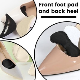 ZEPIQOR 10 Paar fersenpolster, High Heel Kissen Pads mit verstellbaren Zehenfüll-Einsätzen, Einlage zur Verhinderung von zu großen Schuhen vor Fersenrutschen, Blasen lindern Schmerzen