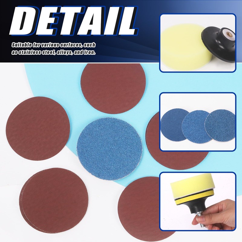 Glarks 120Pcs Sanding Discs Assortment Kit, 3 Inch Quick Change