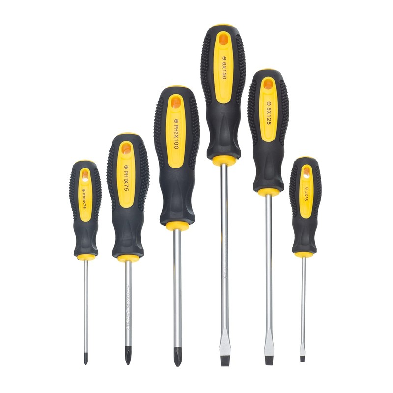 HPMAISON 6pcs Screwdriver Set - Durable Chrome Vanadium Steel with