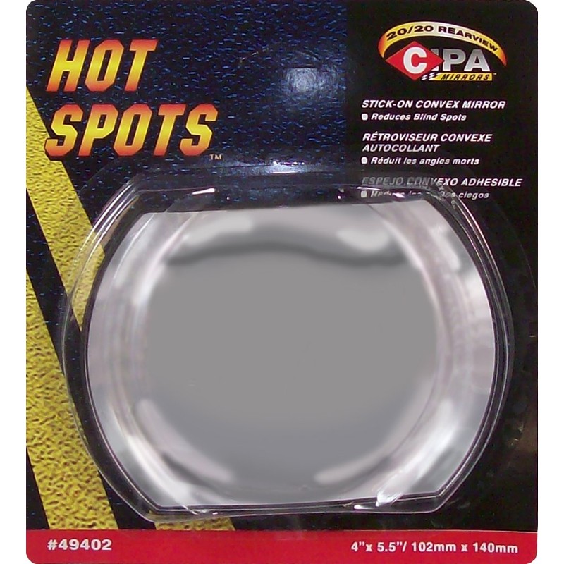 CIPA 49402 Oblong 4” X 5.5” Stick-On Convex HotSpot Mirror