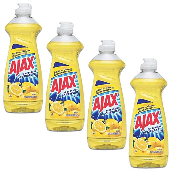 Ajax Super Degreaser Dish Liquid, Lemon, 12.6 Fluid Ounce (Pack of 4)
