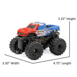 New Bright (1:43) Kid's Radio Control Bif Foot Blue Red Monster Truck 4340-5RHB