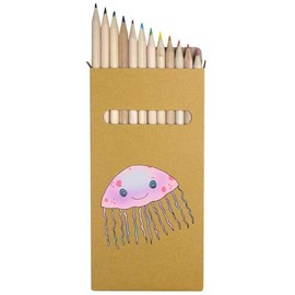 Azeeda 12 x 'Cute Jelly Fish' Long 178mm Coloured Pencils/Pencil Set (PE00065221)
