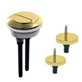 WinZo Toilet Round Push Button 48mm with Seat Bolts and Screws,Quick Release Top Easy Fixings,Toilet Seat Replacement Parts Kits,Glossy Gold