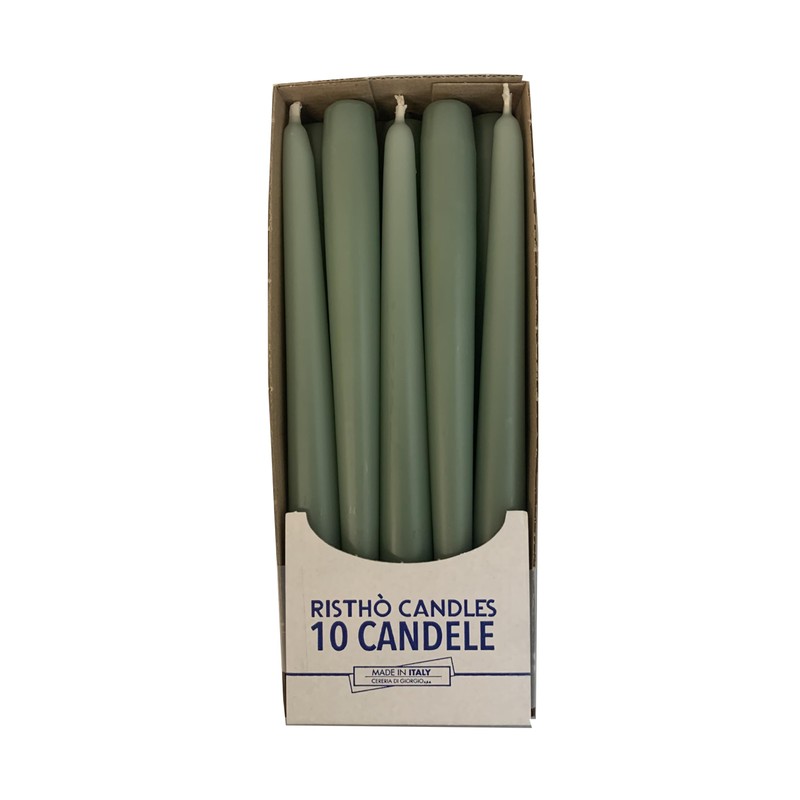 Cereria di Giorgio Risthò Tapered Candlesticks Wax Grey Green 2.2