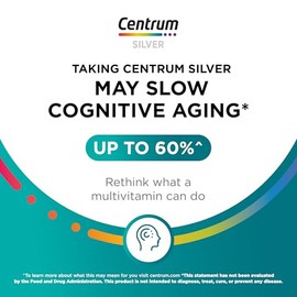 Centrum Silver Women's Multivitamin for Women 50 Plus, Multivitamin/Multimineral Supplement with Vitamin D3, B Vitamins, Non-GMO Ingredients, Supports Memory and Cognition in Older Adults - 200 Ct