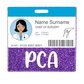 Plifal PCA Badge Buddy Card Holder Nurse Nursing Accessories Personal Care Assistant Glitter Purple Horizontal ID Name Identification Tags Nurse Work Goods