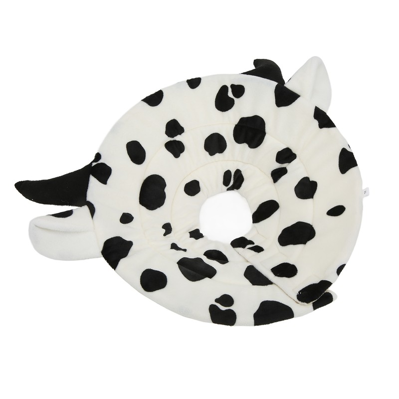 Cat Elizabeth Cone Cartoon Adjustable Cow Pattern After Surgery Recovery
