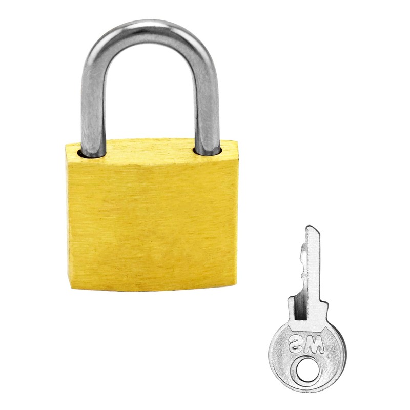 QWORK® 5pcs Mini Padlocks with Key Luggage Lock Small Brass