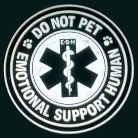 ESH Support Human Morale Patch Funny Version of the Emotional Support Dog with Hook Velcro Back