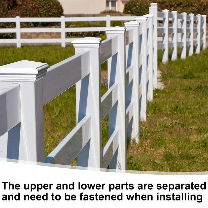Sasylvia 2 Pcs Vinyl Fence Post Caps White PVC England