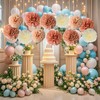 12pcs Tissue Paper Pom Poms Flowers Blush Pink Rose Paper