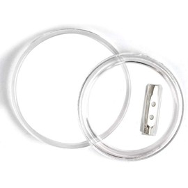 BUYGOO 50Pack 2.4 inch Clear Button Pins Make Your Own Buttons Picture Button Pin Acrylic Design Butto n Badge Clear Picture Buttons Badges Kit for DIY Crafts