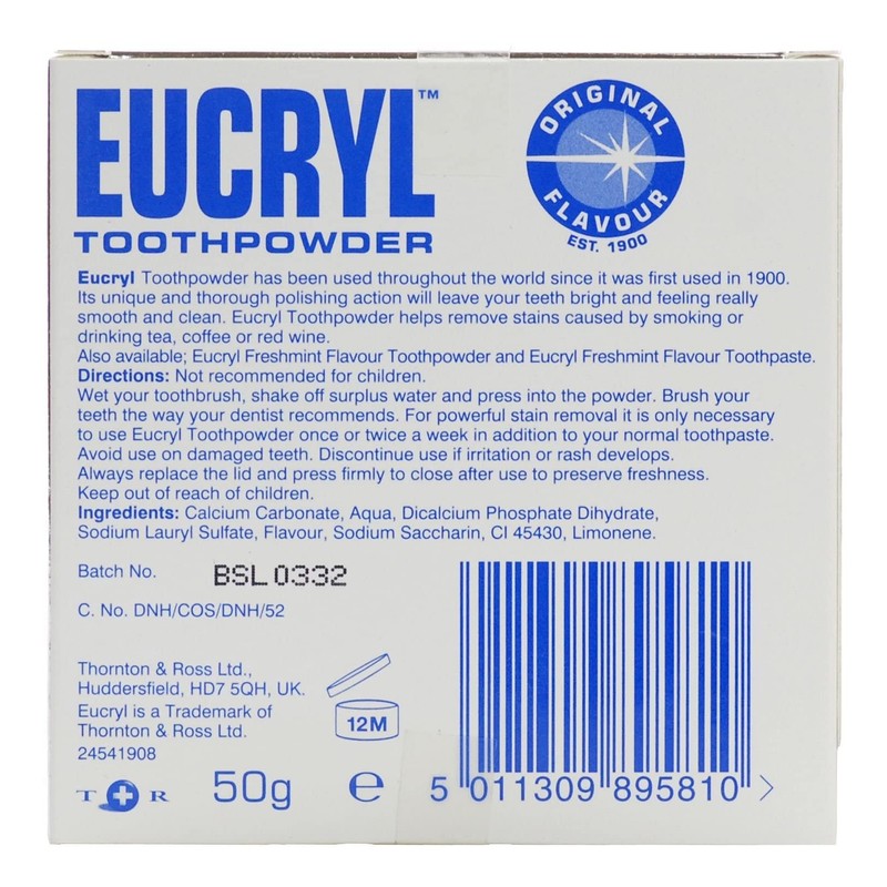 Eucryl Tooth Powder Freshmint 50 g, 50 g (Pack of