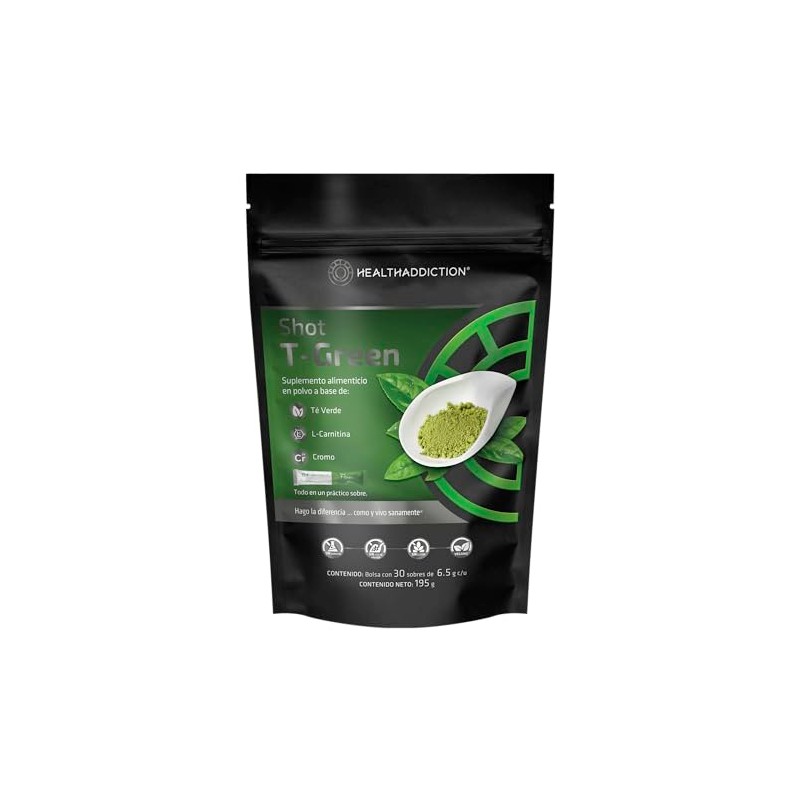 HEALTHADDICTION - Shot Termogénico T Green con L-Carnitina, Té Verde