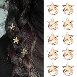 10 Piece Star Hair Clips for Women Girls Y2k Star Spiral Hair Pins for Wedding Star Hair Barrettes Spiral Hair Clip for Women Gold Star Hair Accessories Prom Star Hairpin