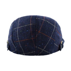 KeepSa Cotton Men's Peaked Cap Flat Cap Peaked Cap Gatsby Newsboy Flat Cap Beret Hat, B29 - Navy Blue