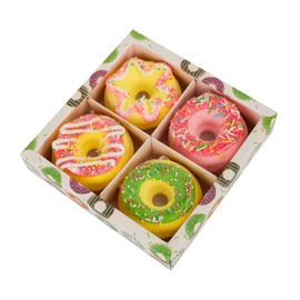 Healeved Doughnut Bath Set of 4 Sea Relaxation Moisturizing Exfoliating Bath Balls Random Style