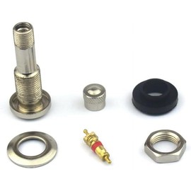 TR416 Metal Valve Stems Outer Mount Fits .453" & .625" Rim Holes Long 1 1/2", Silver - 50 Pack