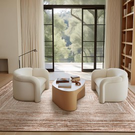 Phantoscope Geometry Collection Area Rug 6'x9' - Large Living Room Rug - Washable Rug Boho Rugs Non-Slip for Bedroom Dining Room, Low-Pile Floor Carpet Modern Accent Rug, Soft Brown/Neutral