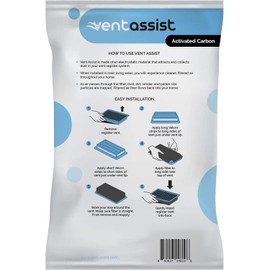 Vent Assist Activated Carbon Air Vent Filters for Home - 4" x 10" MERV 8 Electrostatic Floor Vent Filters That Trap Dust, Dirt, Smoke, Pollen, Hair - 90 Day Filtration (12 Pack)