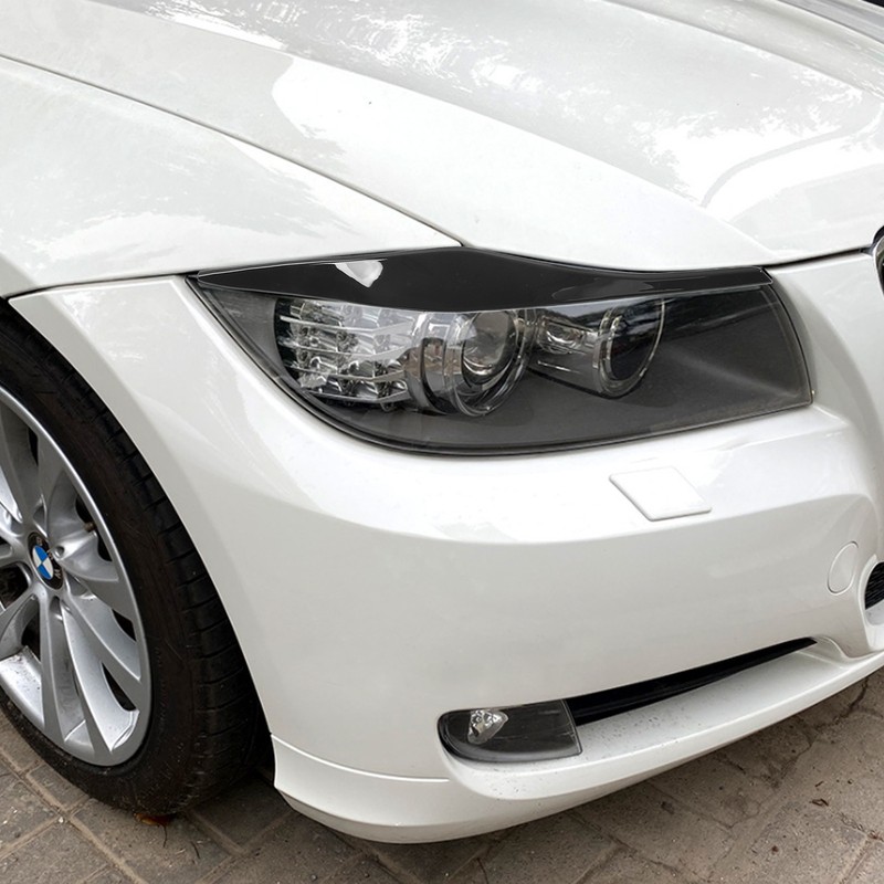 2PCs Front Headlight Eyebrow Cover Car Exterior Trim Replacement for