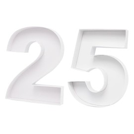 38.1cm Cardboard Number Paper Mache Shape Box to fill Candy Sweet Charcuterie Cupcake Birthday Anniversary Decoration Treat (Number 25)