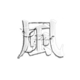 Chinese Character"Wind" Silver Nail Stickers/Decals