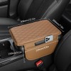 OtpOutopa Car Center Console Armrest Cover, Leather Car Center Console
