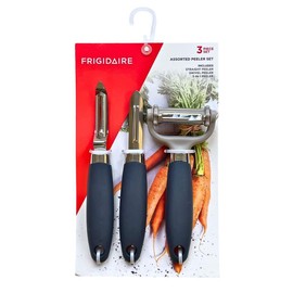 Frigidaire 3-Piece Peeler Set - Straight Peeler, Swivel Peeler, 3-in-1 Peeler - Stainless Steel and Silicone (NAVY)