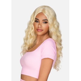 Amore Mio Hair Collection's AW-ELIANA, Loose Deep Wave EVERYDAY WIG with Center Part, Color 1B Off Black