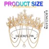 Gortin Rhinestone Crown Gold Bride Wedding Headband Star Tiara Headpiece