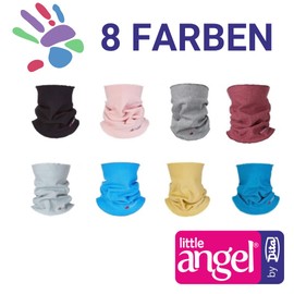 Little Angel Loop Scarf for Children, Tube Scarf for Children, Children's Loop Scarf, Tube Scarf Made of Cotton, Neck Warmer Functional Scarf, Outlast Cotton Jersey, gray