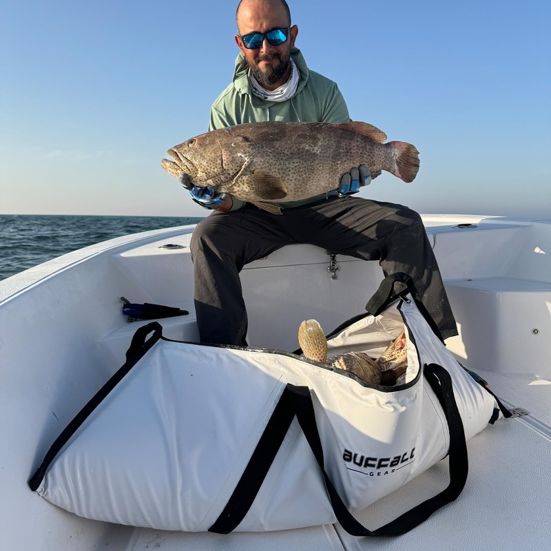 Buffalo Gear Insulated Fish Cooler Bag 48x18 Inch, Portable Fish