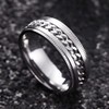 King Will Intertwine 8mm Spinner Ring Silver Edge Serrated Stainless