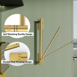 RUACQ Paper Towel Holder Under Cabinet, Wall Mounted or Adhesive Stainless Steel Paper Towel Holder,Square Base Paper Towel Rack for Kitchen, RV, Bathroom (Brushed Gold)