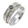 JEWELSTREZORO Opal Edelstein Spinnerring 925 Sterling Silber Meditationsring Männer &